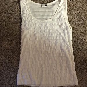 White ruffle tank Size large